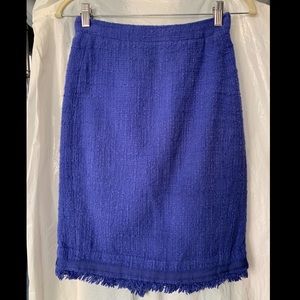 J.Crew Tweed Pencil Skirt with fringe in purple